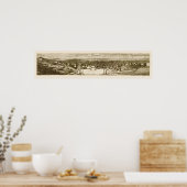 San Francisco, CA Panorama Karte - 1856 Poster (Küche)