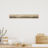 San Francisco, CA Panorama Karte - 1862 Poster (Küche)