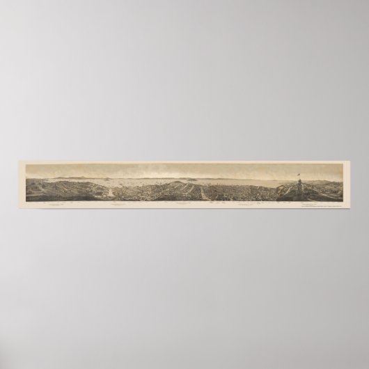 San Francisco, CA Panorama Karte - 1862 Poster (Vorne)