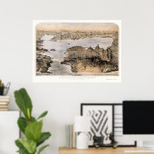 San Francisco, CA Panorama Karte - 1876 Poster (Heimbüro)