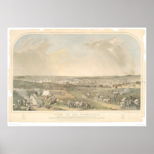 San Francisco, CA. Panoramakarte (1551A) Poster