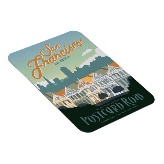 San Francisco, CA - Postcard Row Magnet (Rechte Seite)