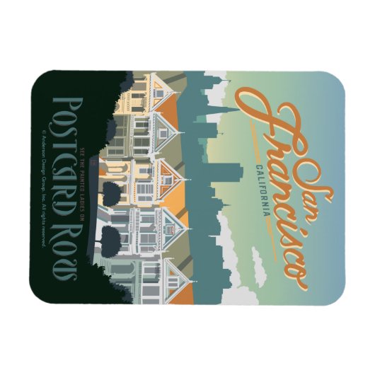 San Francisco, CA - Postcard Row Magnet (Horizontal)