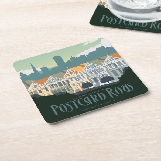 San Francisco, CA - Postcard Row Rechteckiger Pappuntersetzer (angewinkelt)