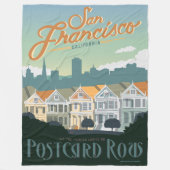 San Francisco, CA - Postkarten-Reihe Fleecedecke (Vorderseite)