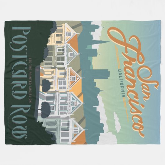 San Francisco, CA - Postkarten-Reihe Fleecedecke (Vorderseite (Horizontal))