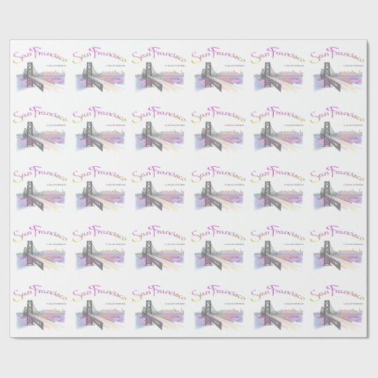 San Francisco, CA-Regenbogen-Farben Geschenkpapier (Flach)