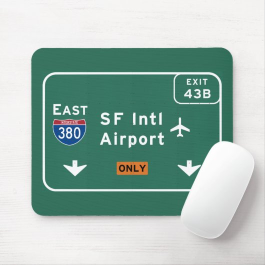 San Francisco CA SFO-Flughafen I-380 E Mousepad (Mit Mouse)