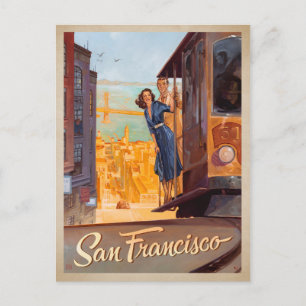 San Francisco, CA - Straßenbahn Postkarte