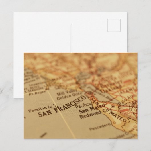 San Francisco, CA Vintage Karte (Vorne/Hinten)