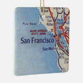 San Francisco CA Vintage Karte Keramikornament (Rechts)