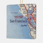 San Francisco CA Vintage Karte Keramikornament (Links)