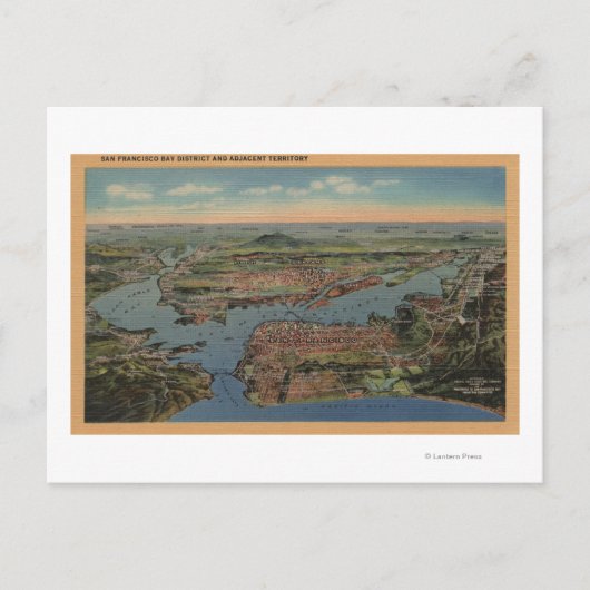 San Francisco, CAAerial View aus West Postkarte (Vorderseite)