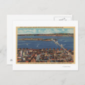 San Francisco, CAAerial View of S. F. Bridge Postkarte (Vorne/Hinten)