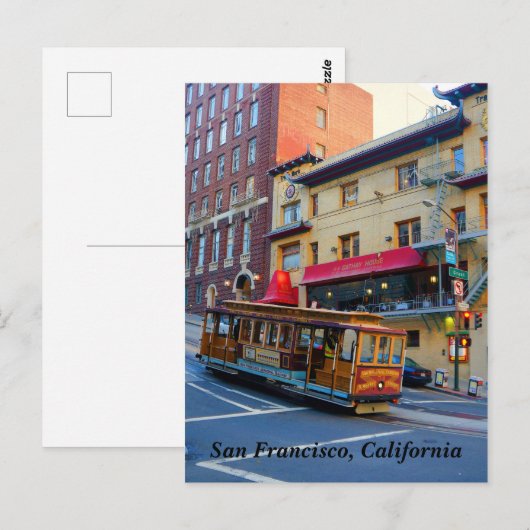 San Francisco Cable Car #5 Postkarte (Vorne/Hinten)