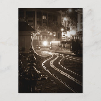 San Francisco Cable Car bei Nacht Postkarte