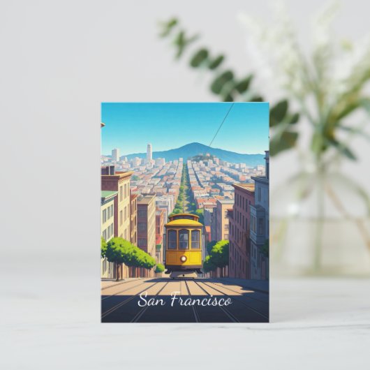 San Francisco Cable Car Postcard Postkarte (Stehend Vorderseite)