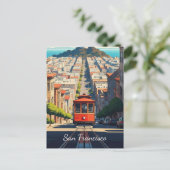 San Francisco Cable Car Postcard Postkarte (Stehend Vorderseite)