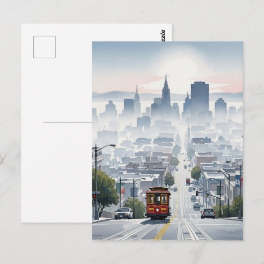 San Francisco Cable Car Postkarte (Vorne/Hinten)