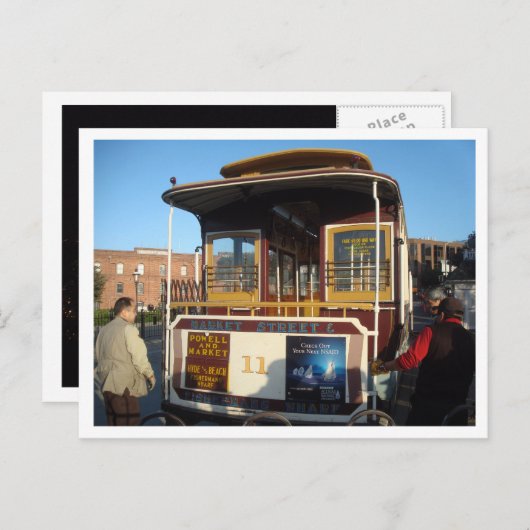 San Francisco Cable Car Postkarte (Vorne/Hinten)