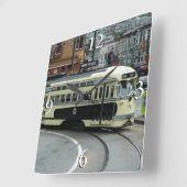 San Francisco Cable Car Quadratische Wanduhr (Winkel)