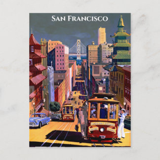 San Francisco Cable Car Retro Vintage Reise Postkarte