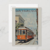 San Francisco Cable Car Retro Vintage Reise Postkarte (Vorne/Hinten)