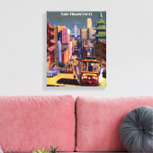 San Francisco Cable Car Retro Vintage Travel Poste Leinwanddruck (Insitu (Wohnzimmer))