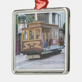 San Francisco Cable Car Silbernes Ornament (Links)
