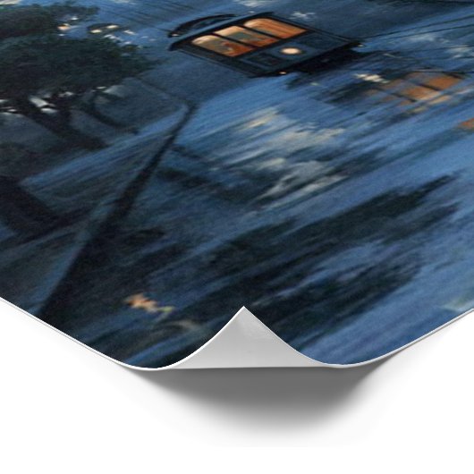 San Francisco Cable Car Twilight - Moody Alcatraz Poster (Ecke)