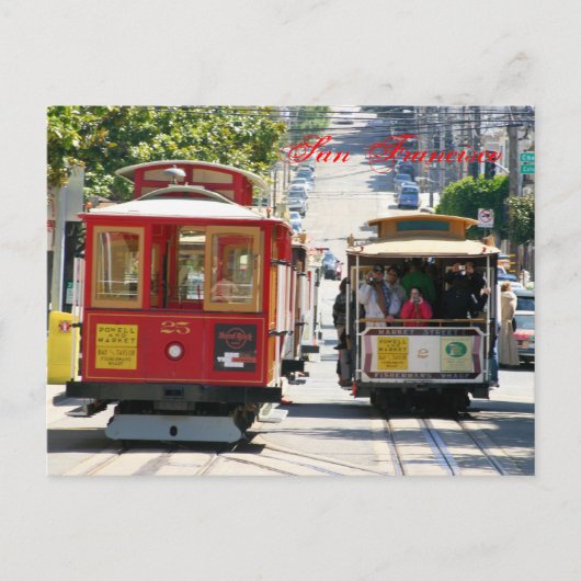 San Francisco Cable Cars Postkarte (Vorderseite)