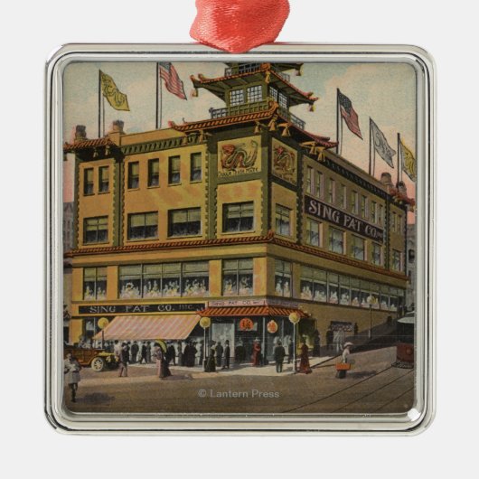 San Francisco, CAChinatown AdSing fette Co. Ornament Aus Metall (Vorne)