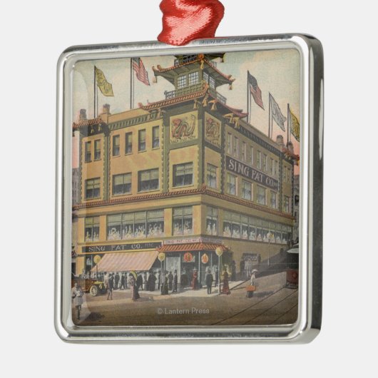 San Francisco, CAChinatown AdSing fette Co. Ornament Aus Metall (Links)