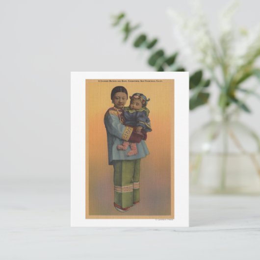 San Francisco, CAChinese Woman & Baby Postkarte (Stehend Vorderseite)