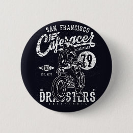 San Francisco Café Racer Motor California Button