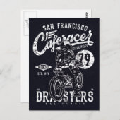 San Francisco Café Racer Motor California Postkarte (Vorne/Hinten)
