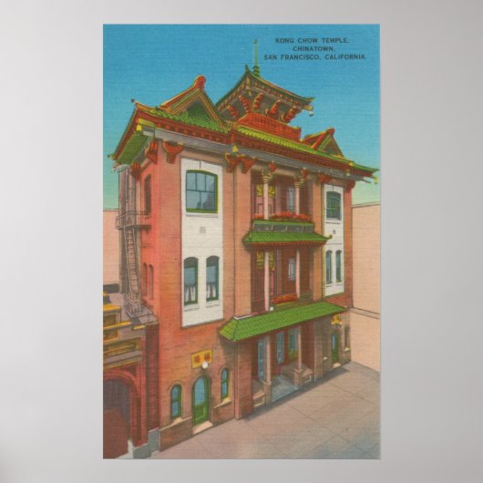 San Francisco, CAKong Chow Temple in Chinatown Poster (Vorne)