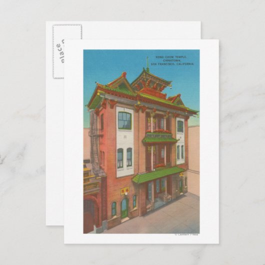 San Francisco, CAKong Chow Temple in Chinatown Postkarte (Vorne/Hinten)