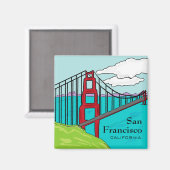 San Francisco Cali Golden Gate Bridge Magnet (Vorderseite/Rückseite)