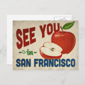 San Francisco California Apple - Vintage Travel Postkarte (Vorne/Hinten)
