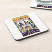 San Francisco California Art Deco Getränkeuntersetzer (Linke Seite)