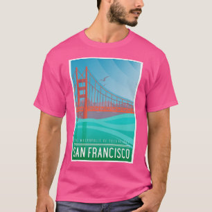 San Francisco California Art Deco Jugendstil Reise T-Shirt