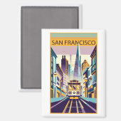 San Francisco California Art Deco Magnet (Vorderseite/Rückseite)