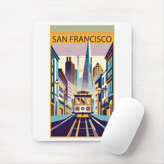 San Francisco California Art Deco Mousepad (Mit Mouse)