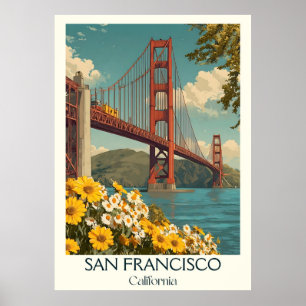 San Francisco California Art Print   Golden Gate Poster