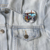 San Francisco, California Comic Book Style Art Button (Beispiel)