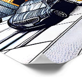 San Francisco, California Comic Book Style Art Poster (Ecke)