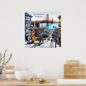 San Francisco, California Comic Book Style Art Poster (Küche)