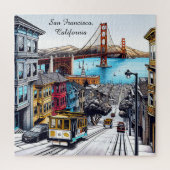 San Francisco, California Comic Book Style Art Puzzle (Vertikal)