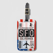 San Francisco California Gepäckanhänger (Vorderseite Vertikal)
